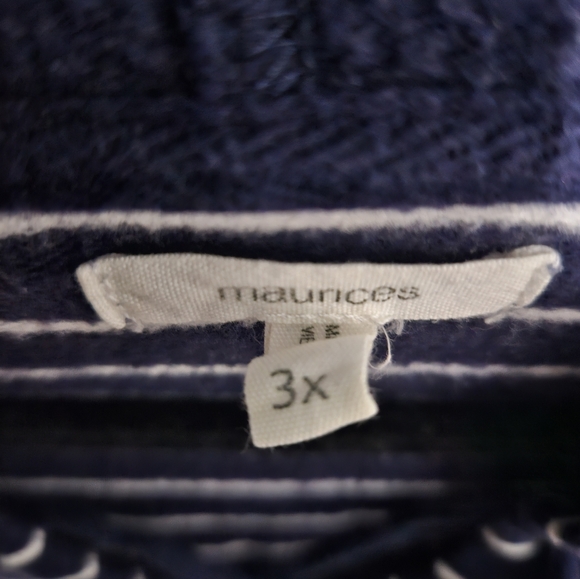Maurices Navy and White Striped Women's Hooded Sweatshirt 3X - Picture 4 of 4